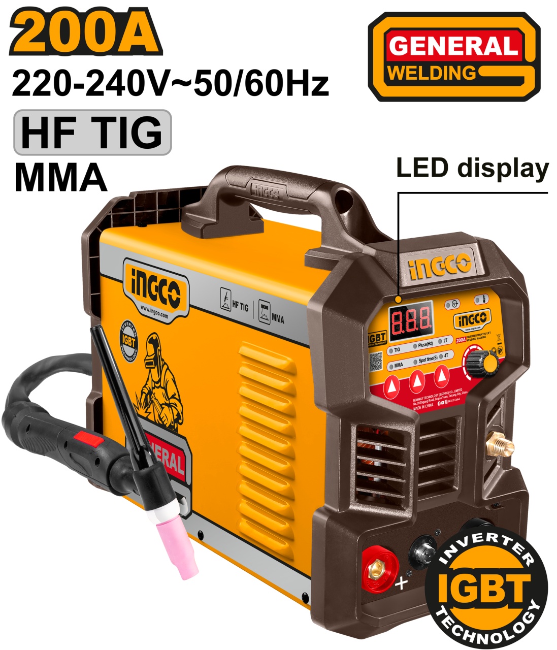 Aparat de Sudura Invertor TIG / MMA INGCO ING-TIG20058