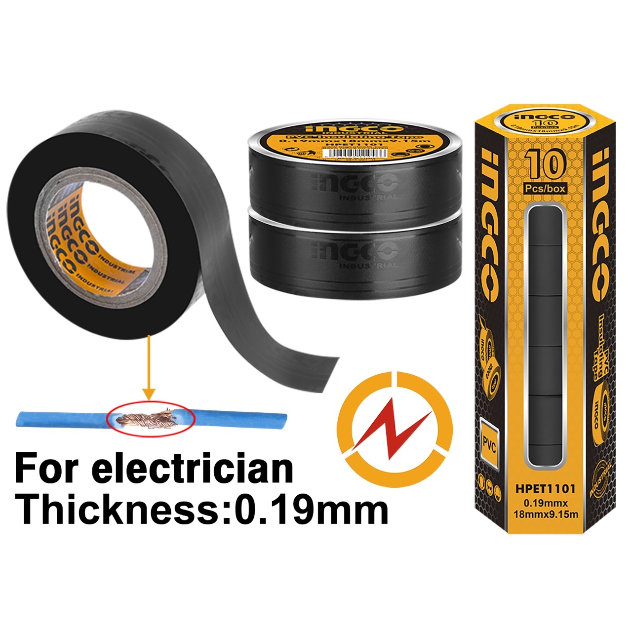 Banda Izolatoare 18mm x 9.15m INGCO HPET1101