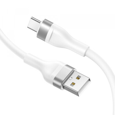 Cablu Date si Incarcare USB-A – USB-C Lito LD02C, 18W, 1.2m, Alb