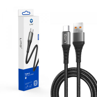 Cablu Date si Incarcare USB-A – USB-C Lito LD22T, 18W, 2m, Negru
