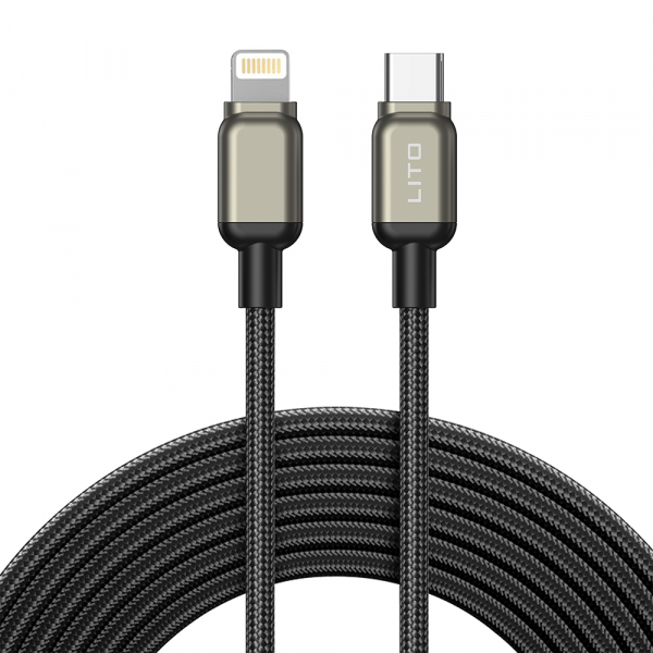 Cablu Date si Incarcare USB-C – Lightning Lito LD17, 20W, 1m, Negru