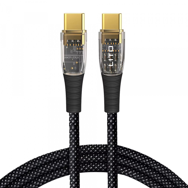Cablu Date si Incarcare USB-C – USB-C Lito LD01, 60W, 1.2m, Negru