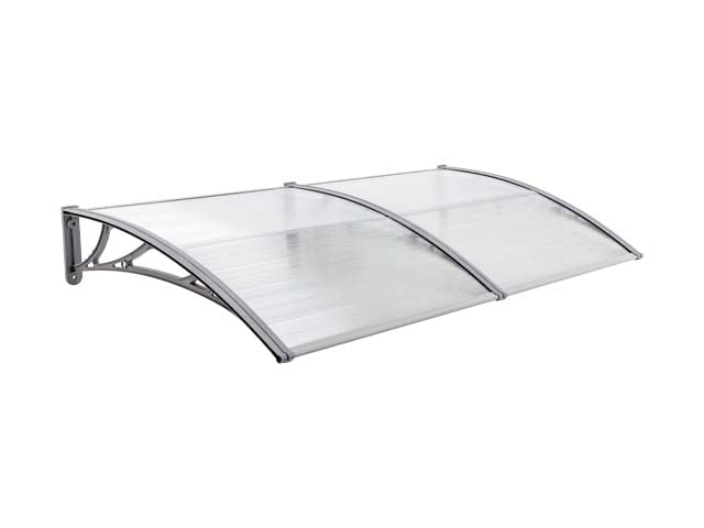 Copertină ECO 120×150 cm din policarbonat – Gri/Transparent – Gri/Transparent