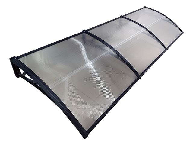 Copertină ECO 360×120 cm din policarbonat – Negru/Transparent – negru/Transparent