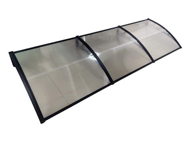 Copertină ECO 300×100 cm din policarbonat – Negru/Transparent – Negru/Transparent