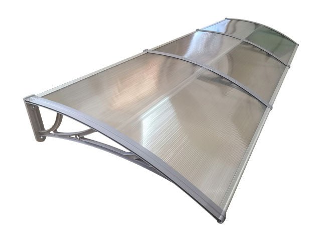 Copertină ECO 300×120 cm din policarbonat – Gri/Transparent – Gri/Transparent