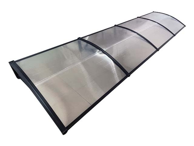 Copertină ECO 400×80 cm din policarbonat – Negru/Transparent – Negru/Transparent
