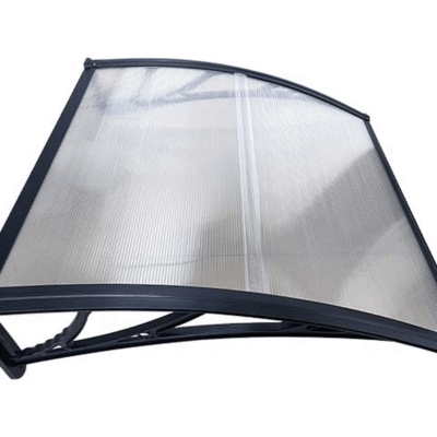 Copertină ECO 80×80 cm din policarbonat – Negru/Transparent – Negru/Transparent