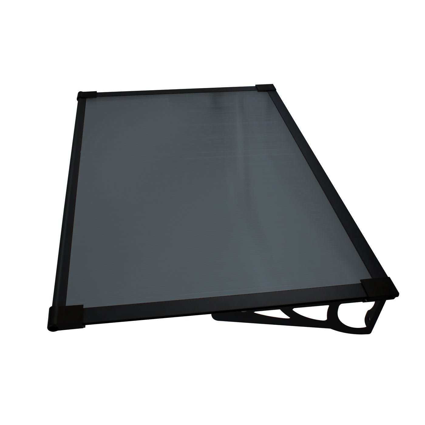 Copertină MAX PRO 120×100 cm din oțel, aluminiu și policarbonat – Negru/Antracit – Negru/Antracit