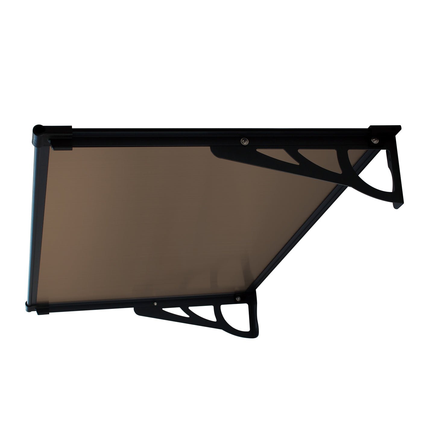 Copertină MAX PRO 150×100 cm din oțel, aluminiu și policarbonat – Negru/Bronz – Negru/Bronz