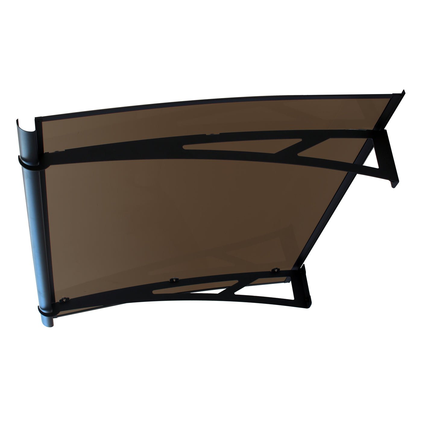 Copertină NEO PRO cu jgheab 120×100 cm din plexiglas – Negru/Bronz – Negru/Bronz