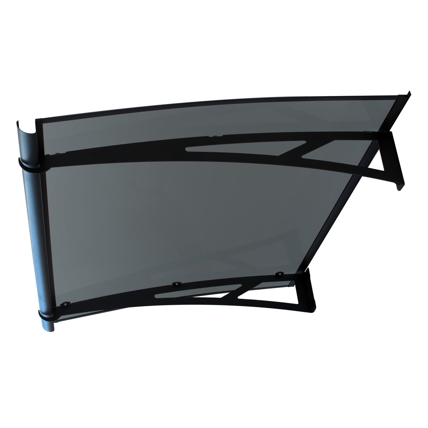 Copertină NEO PRO cu jgheab 150×100 cm din plexiglas – Negru/Antracit – Negru/Antracit