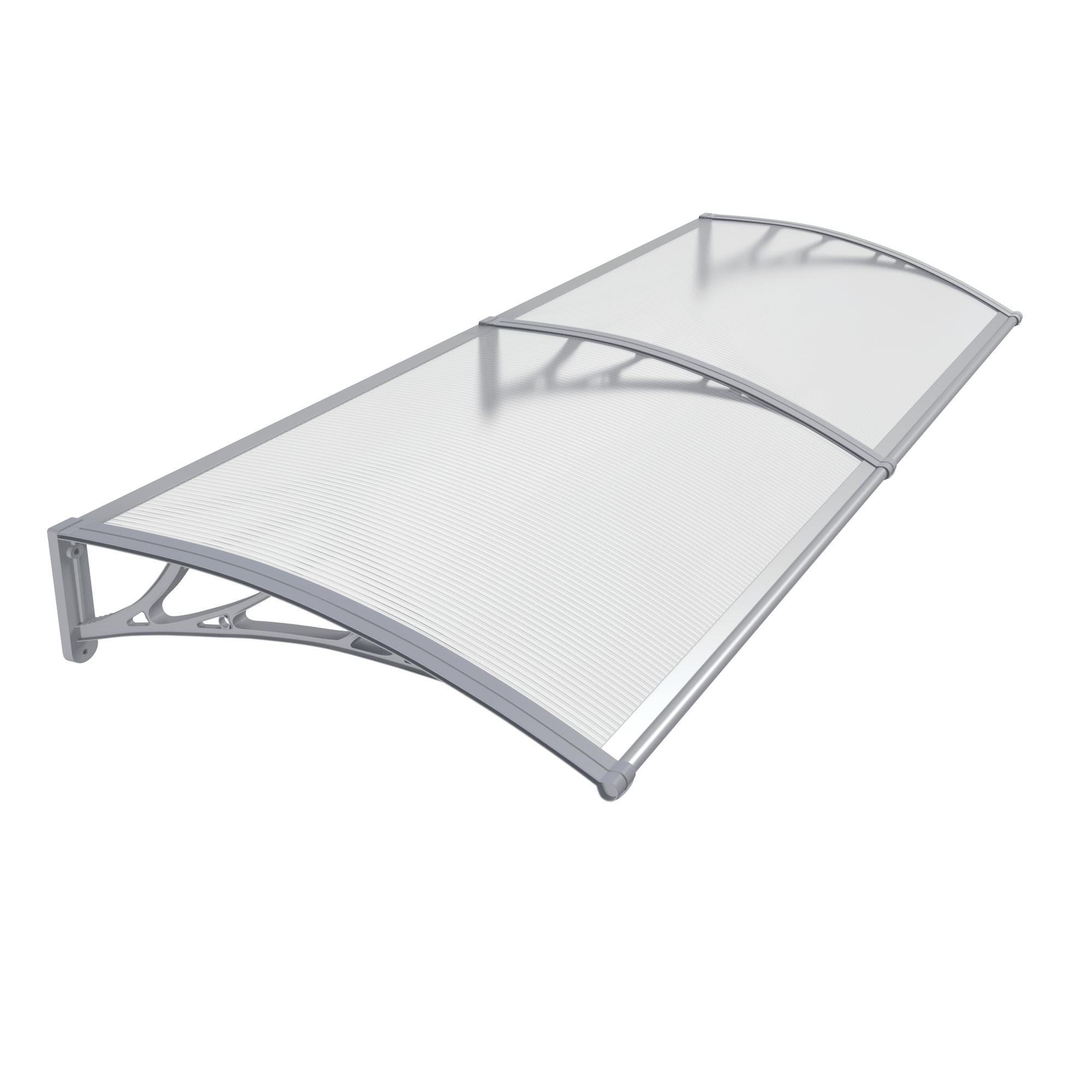 Copertină PREMIUM 150×100 cm, placă 6 mm dintr-o bucată – Gri/Transparent – Gri/Transparent