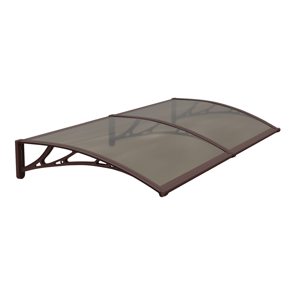 Copertină PREMIUM 150×150 cm, placă 6 mm dintr-o bucată – Maro/Bronz – Maro/Bronz