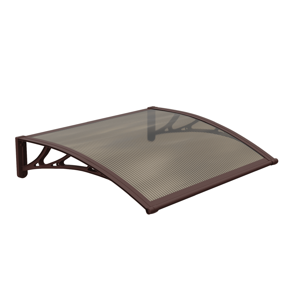 Copertină PREMIUM 150×60 cm, placă 6 mm dintr-o bucată – Maro/Bronz – Maro/Bronz