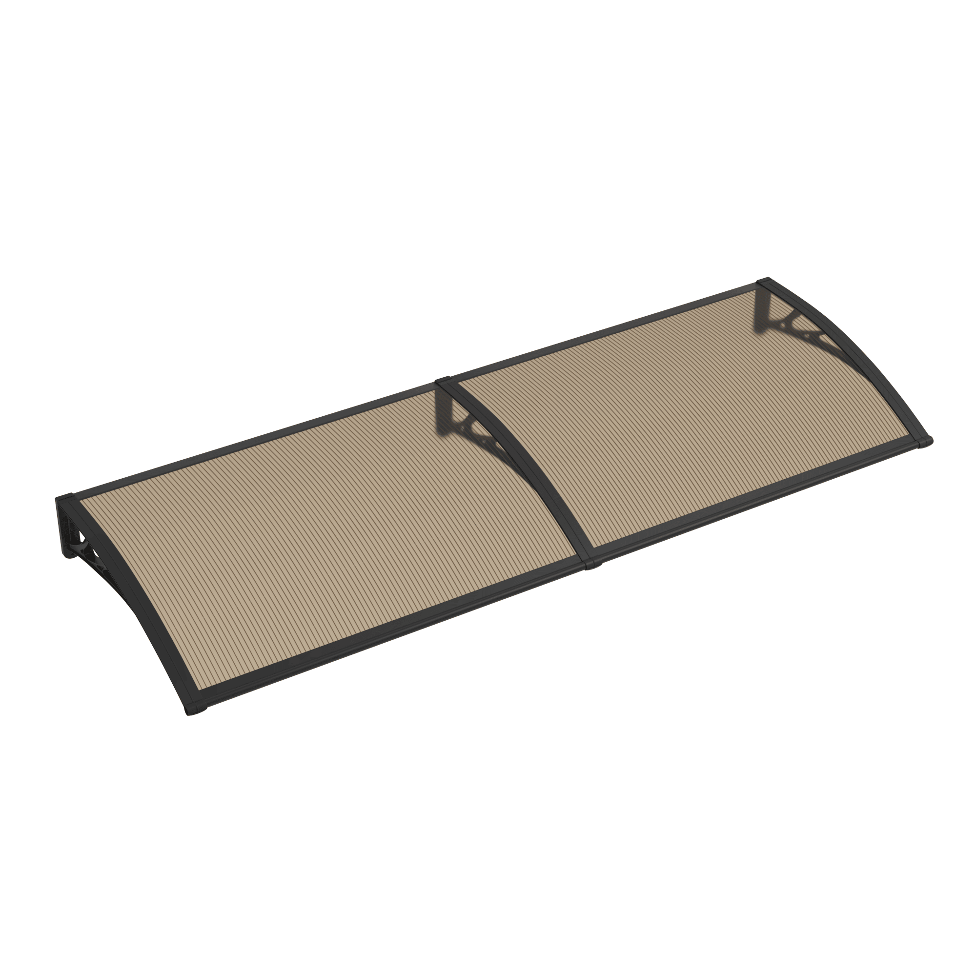 Copertină PREMIUM 200×60 cm, placă 6 mm dintr-o bucată – Negru/Bronz – Negru/Bronz