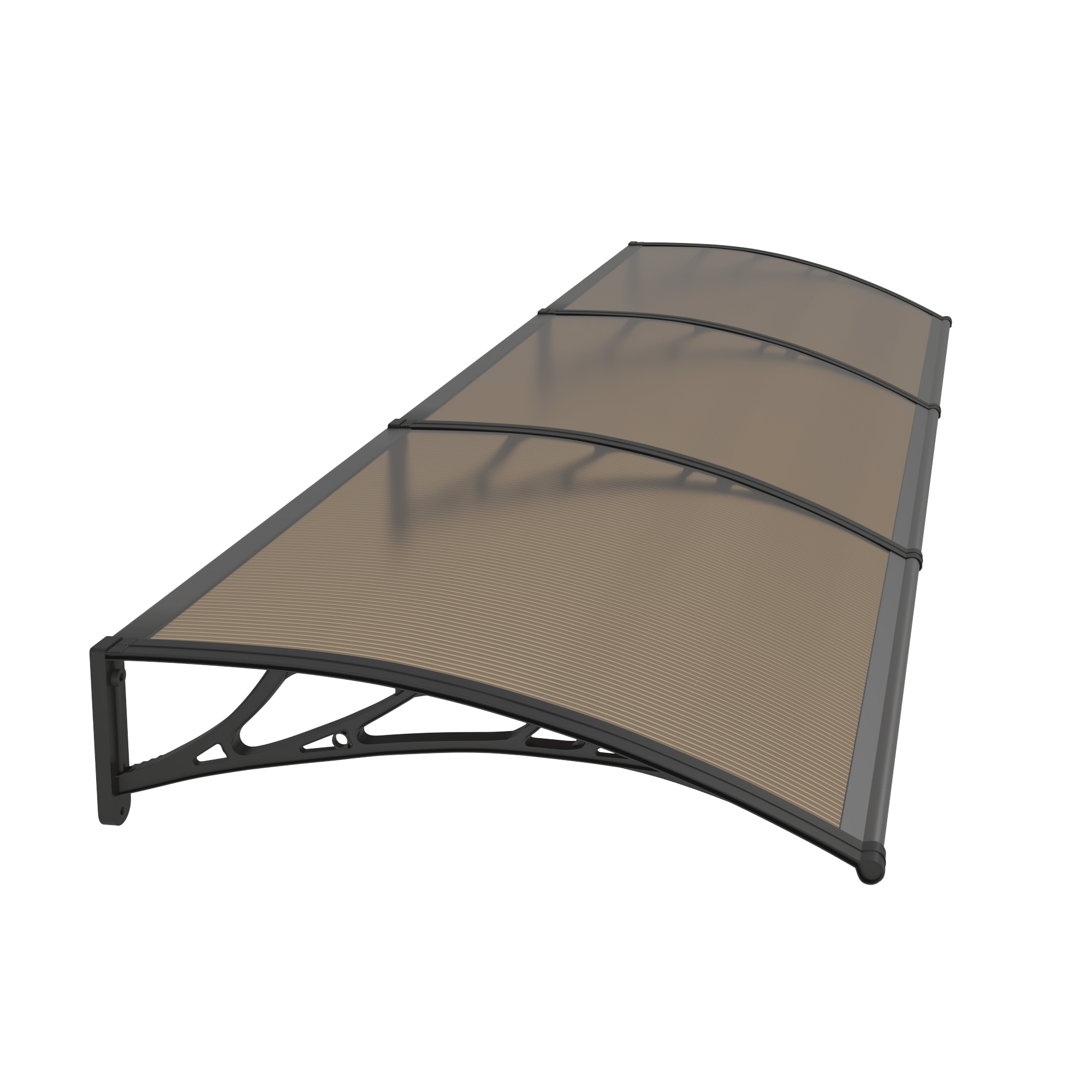 Copertină PREMIUM 300×100 cm, placă 6 mm dintr-o bucată – Negru/Bronz – Negru/Bronz