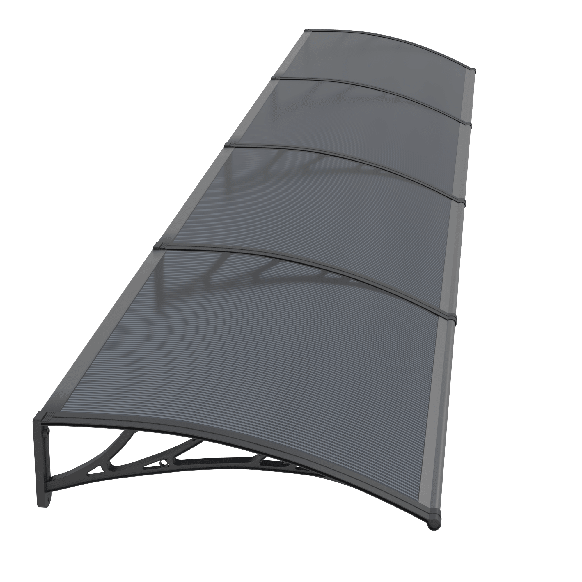 Copertină PREMIUM 400×80 cm, placă 6 mm dintr-o bucată – Negru/Antracit – Negru/Antracit