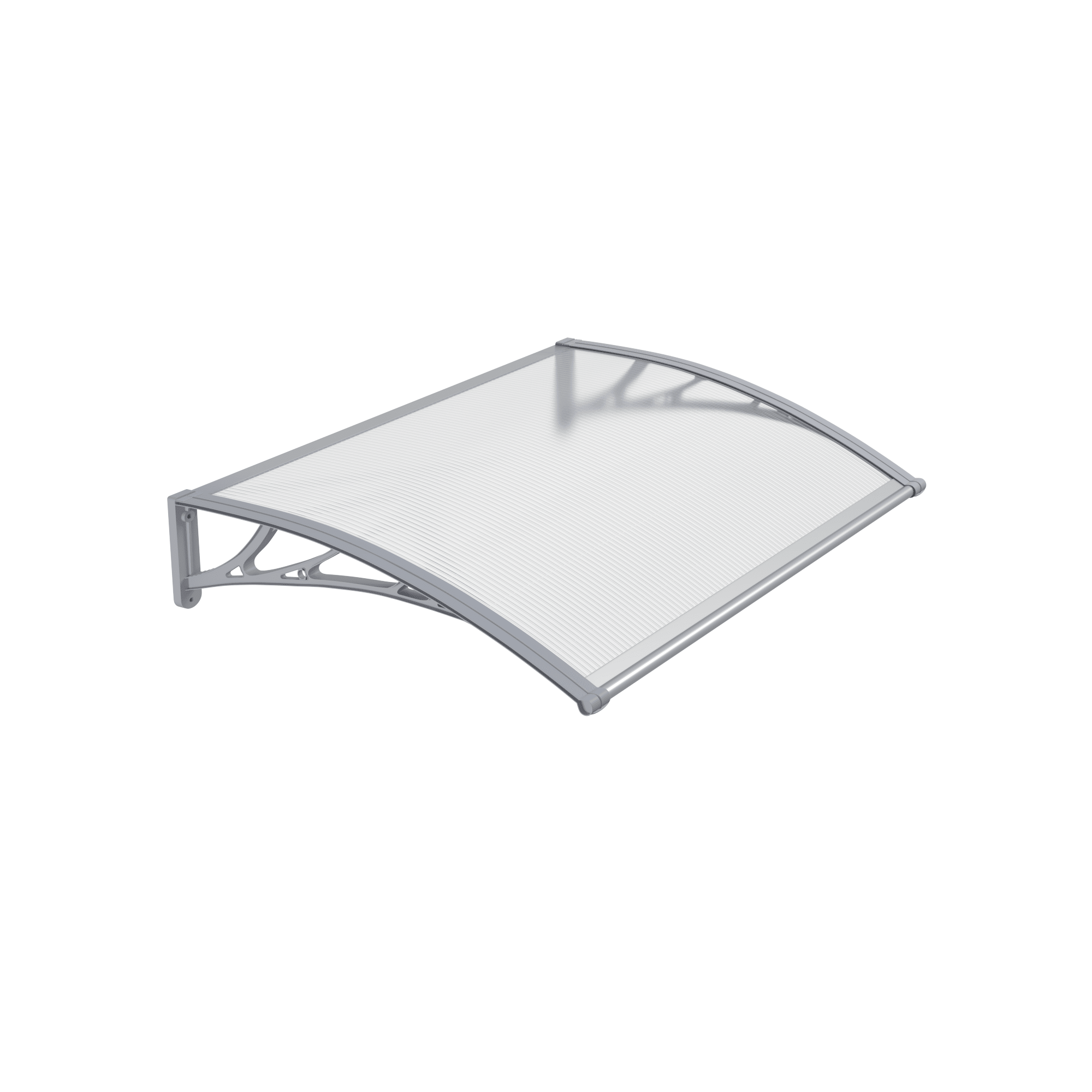 Copertină PREMIUM 60×60 cm, placă 6 mm dintr-o bucată – Gri/Transparent – Gri/Transparent