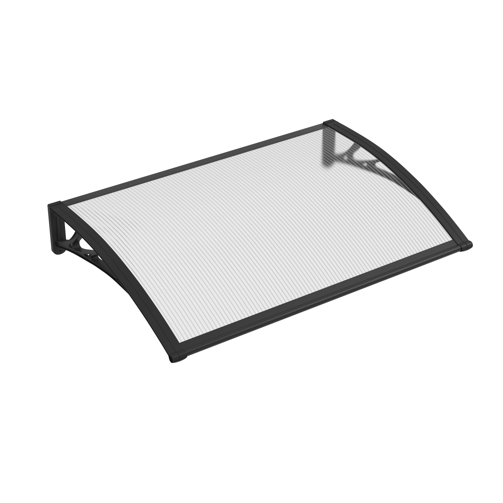 Copertină PREMIUM 60×60 cm, placă 6 mm dintr-o bucată – Negru/Transparent – Negru/Transparent