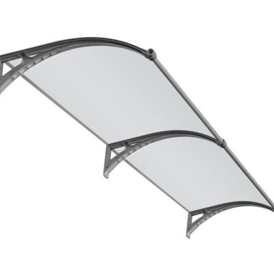 Copertină PREMIUM LUMI 200×100 cm cu senzor și panou solar – Gri/Transparent – Gri/Transparent