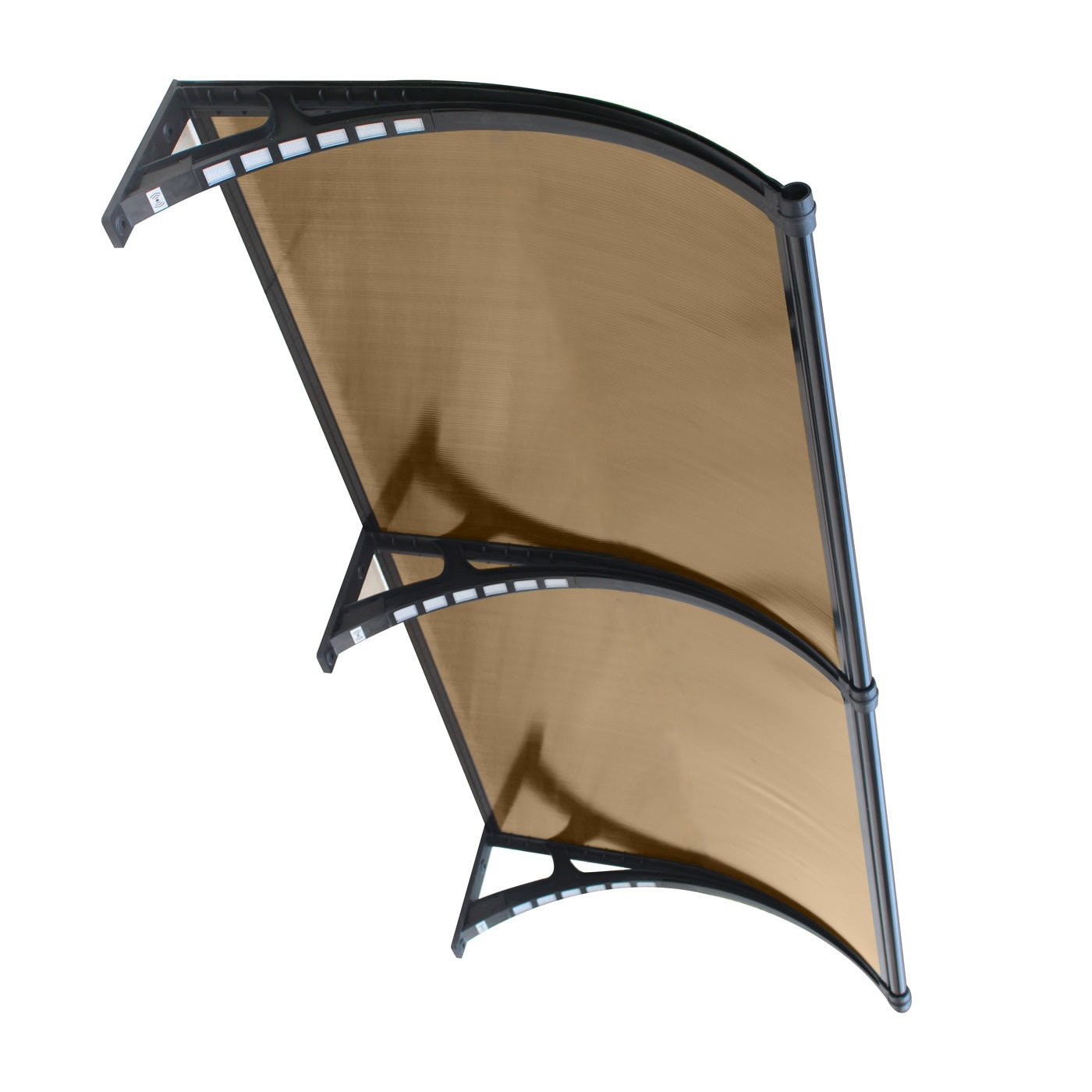 Copertină PREMIUM LUMI 300×100 cm cu senzor și panou solar – Negru/Bronz – Negru/Bronz