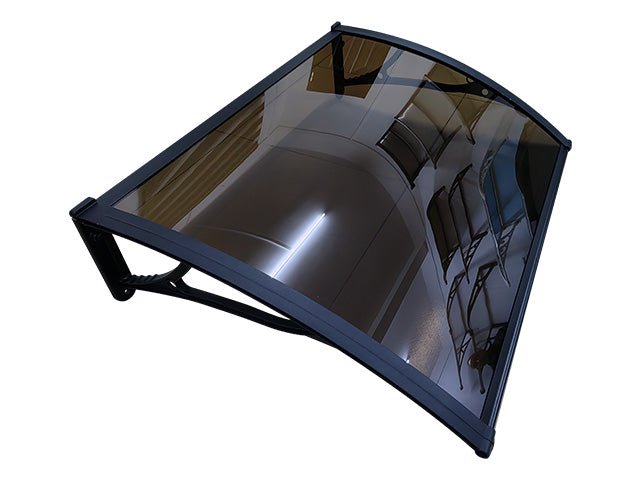 Copertină PRO 150×100 cm din aluminiu și plexiglas – Negru/Bronz – Negru/Bronz
