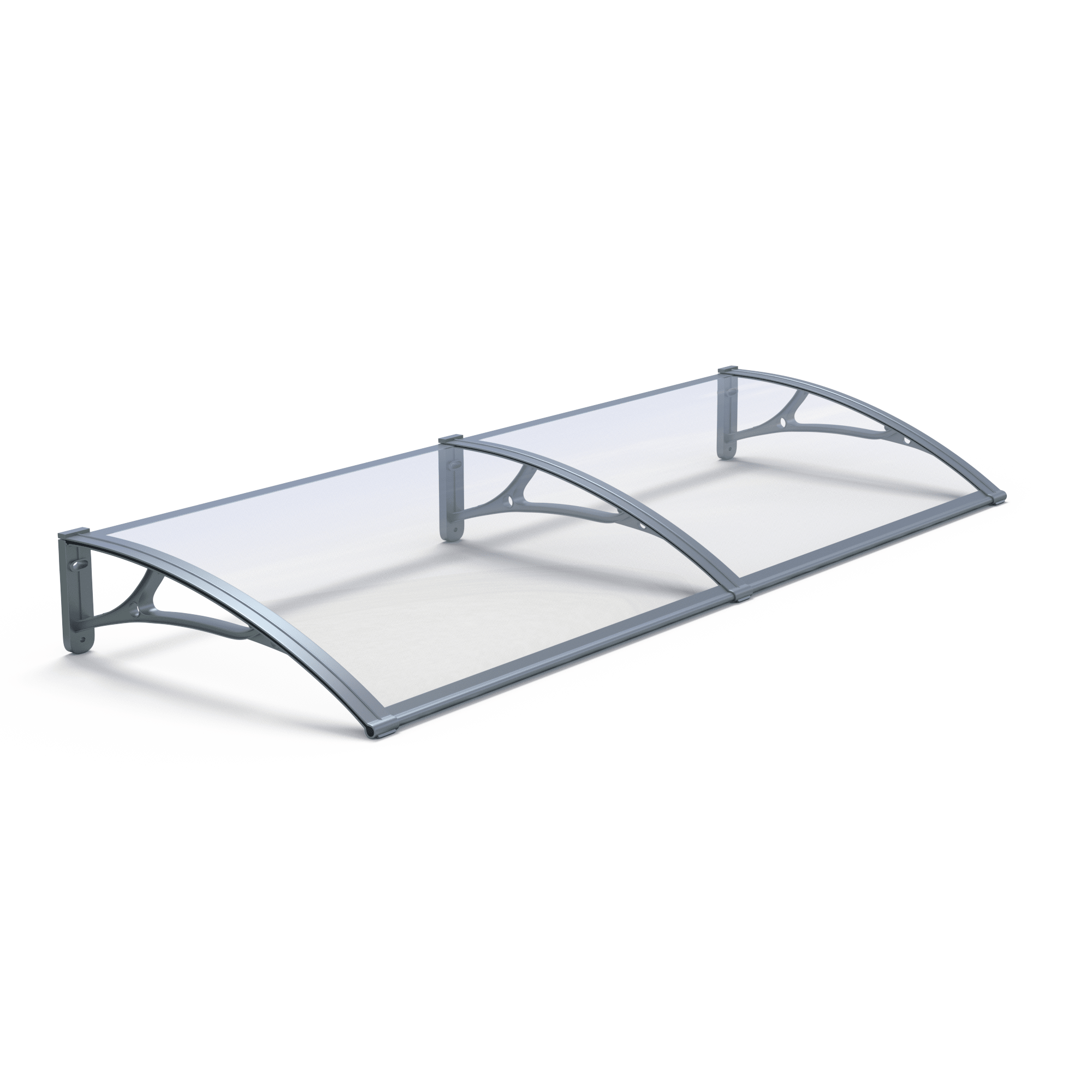 Copertină PRO 150×150 cm din aluminiu și plexiglas – Gri/Transparent – Negru/Transparent