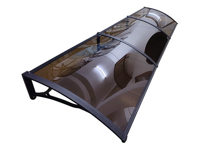 Copertină PRO 300×120 cm din aluminiu și plexiglas – Negru/Bronz – Negru/Bronz