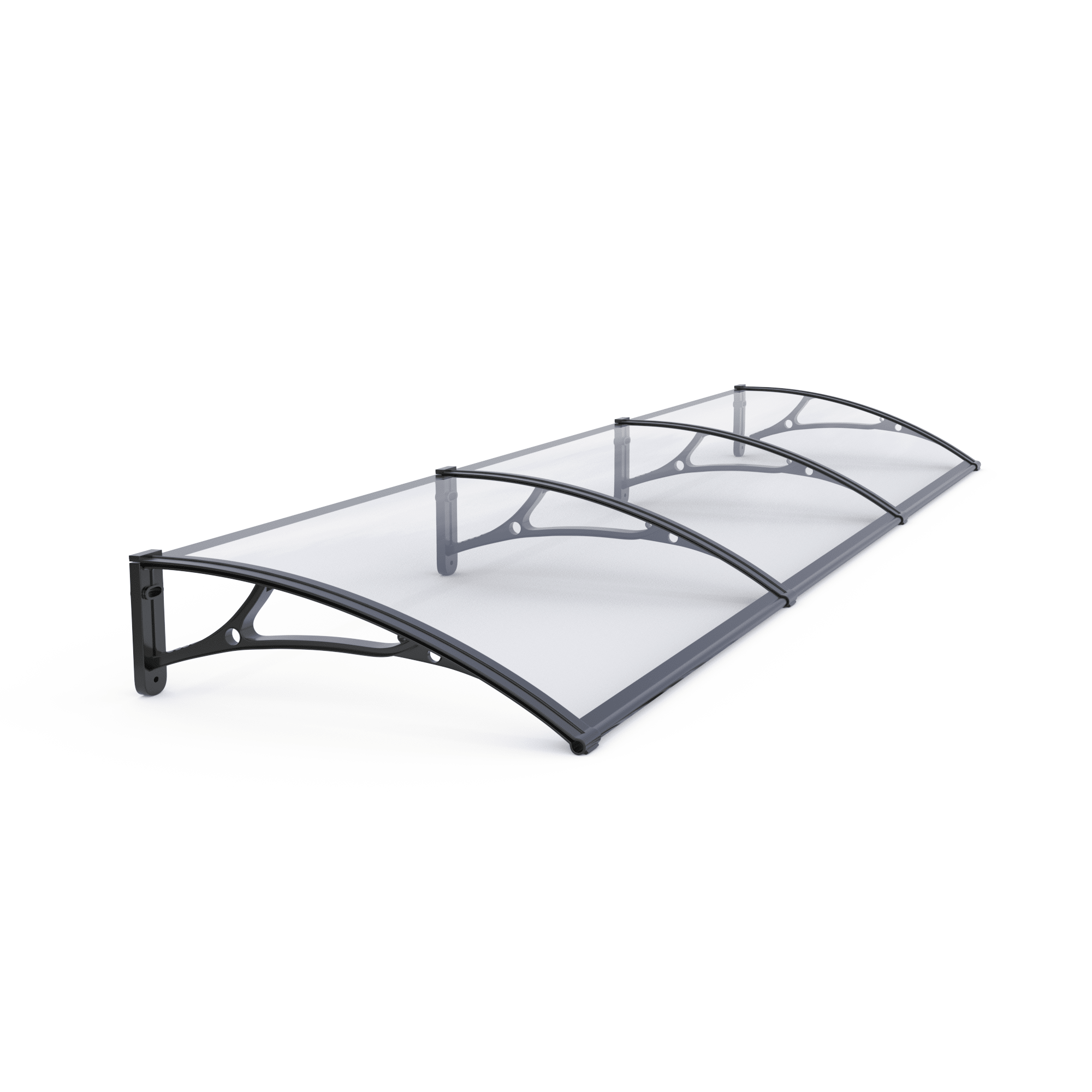Copertină PRO 360×100 cm din aluminiu și plexiglas – Negru/Transparent – Negru/Transparent