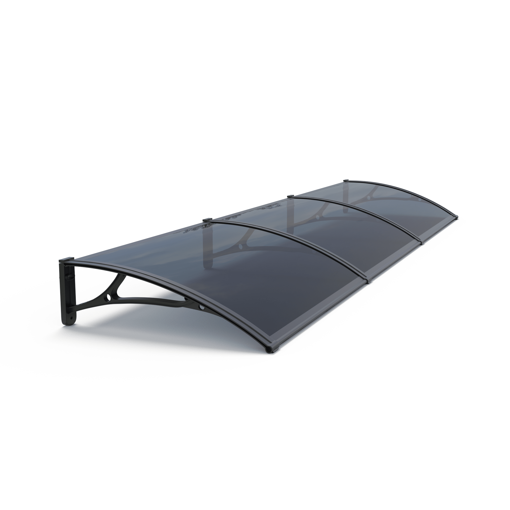 Copertină PRO 360×80 cm din aluminiu și plexiglas – Negru/Antracit – Negru/Antracit