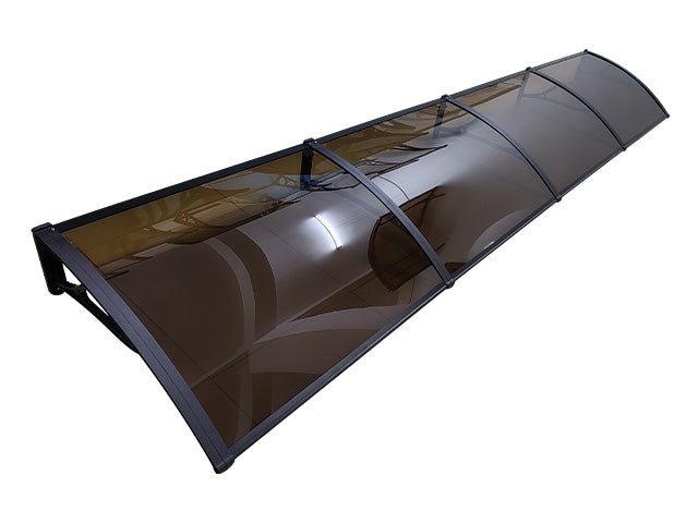 Copertină PRO 360×150 cm din aluminiu și plexiglas – Negru/Bronz – Negru/Bronz