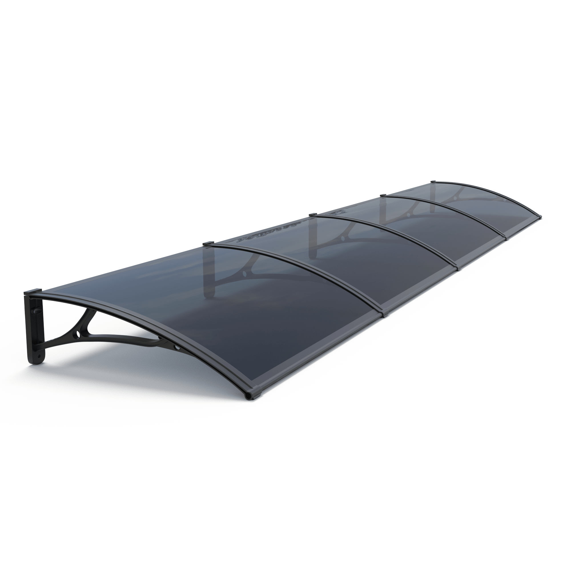 Copertină PRO 400×80 cm din aluminiu și plexiglas – Negru/Antracit – Negru/antracit