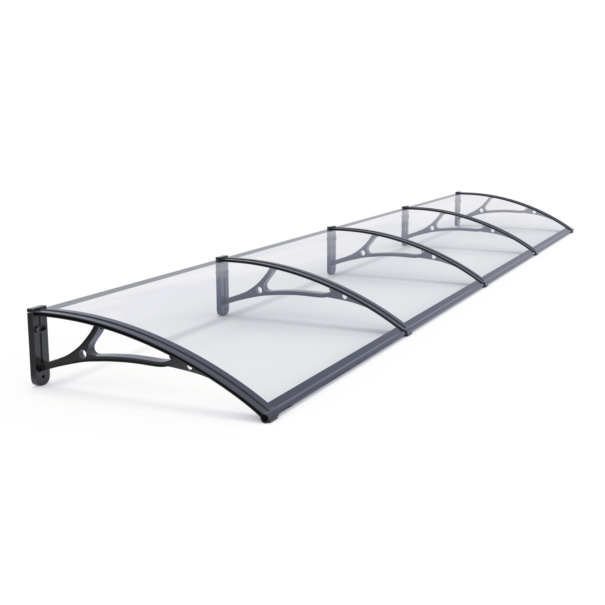 Copertină PRO 400×80 cm din aluminiu și plexiglas – Negru/Transparent – Negru/Transparent