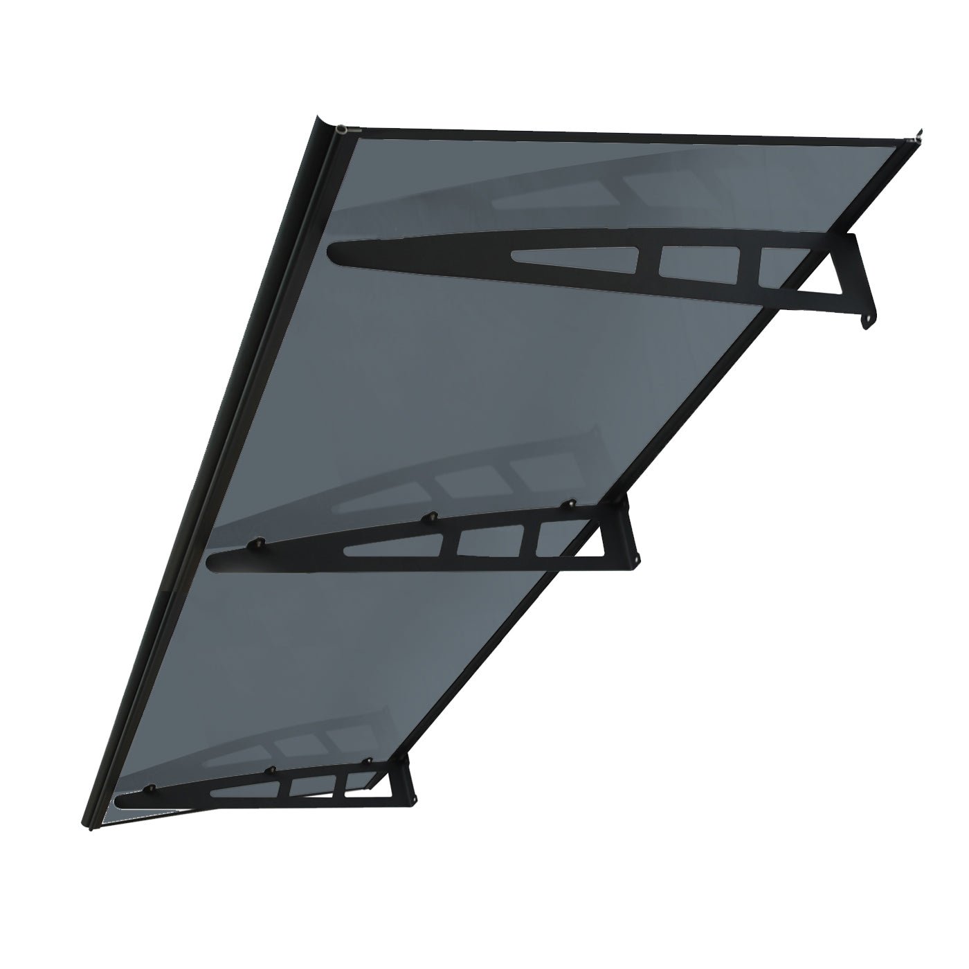 Copertină VIVIEN PRO 200×80 cm din aluminiu și plexiglas – Negru/Antracit – Negru/Antracit