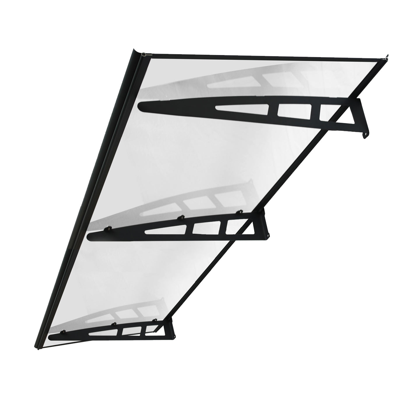 Copertină VIVIEN PRO 200×100 cm din aluminiu și plexiglas – Negru/Transparent – Negru/Transparent