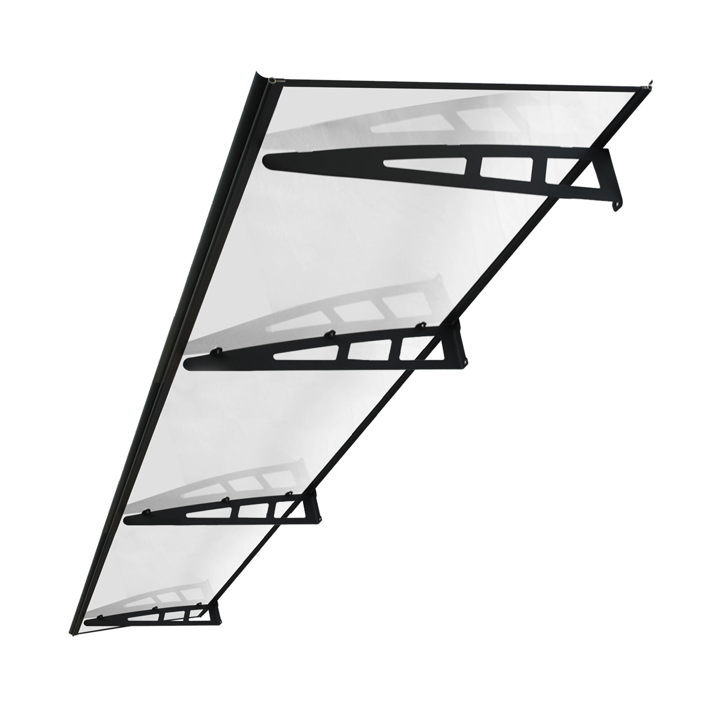 Copertină VIVIEN PRO 300×80 cm din aluminiu și plexiglas – Negru/Transparent – Negru/Transparent