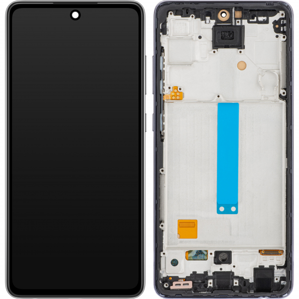 Display cu Touchscreen MP compatibil cu Samsung Galaxy A52 5G A526 / A52 A525 / A52s 5G A528, cu Rama, Negru