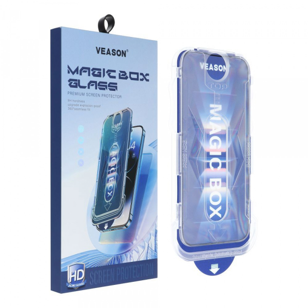 Folie de protectie Ecran Veason PRO pentru Apple iPhone 14 Pro, Sticla Securizata, Full Glue, 6D, Neagra