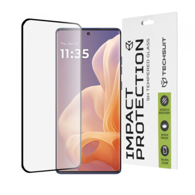 Folie de protectie Ecran Techsuit pentru Motorola Moto G85, Sticla Securizata, Full Glue, 111D, Neagra