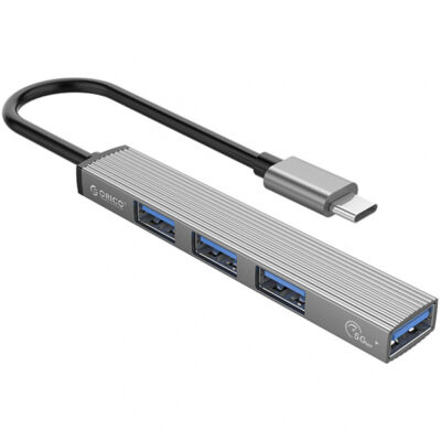 Hub USB-C Orico AH-A13, 1 x USB-A 3.0 – 3 x USB-A, Gri