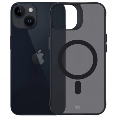 Husa MagSafe pentru Apple iPhone 14 / 13, 3MK, Smoke MagCase, Neagra