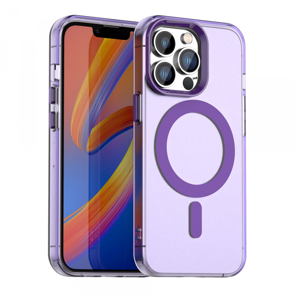 Husa MagSafe pentru Apple iPhone 13 Pro Max, Techsuit, CandyCase, Mov