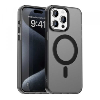 Husa MagSafe pentru Apple iPhone 15 Pro Max, Techsuit, CandyCase, Neagra