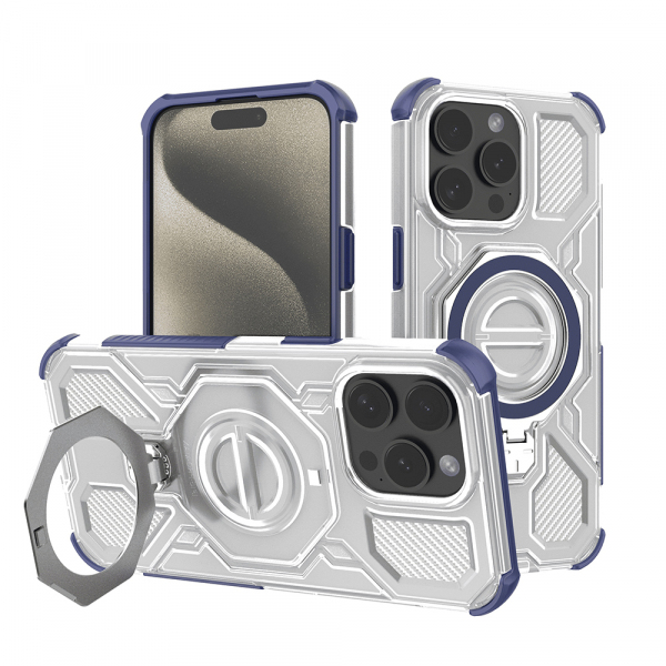 Husa pentru Apple iPhone 15 Pro Max, Techsuit, Carbon Shield Pro, Albastra