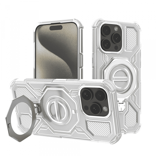 Husa pentru Apple iPhone 15 Pro, Techsuit, Carbon Shield Pro, Alba