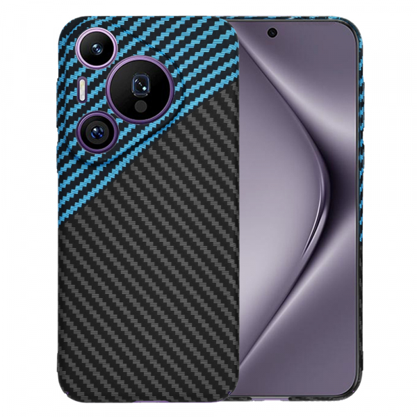 Husa pentru Huawei Pura 70 Pro, Techsuit, Carbonite FiberShell, Neagra Bleu