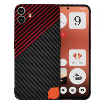 Husa pentru Nothing CMF Phone 1, Techsuit, Carbonite FiberShell, Neagra Rosie