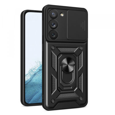 Husa pentru Samsung Galaxy S22 5G S901, Techsuit, CamShield, Neagra