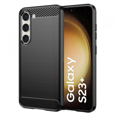 Husa pentru Samsung Galaxy S23+ S916, Techsuit, Carbon, Neagra